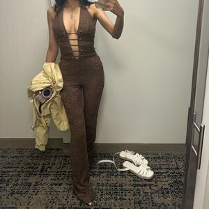 Outcast Elegant Brown Jumpsuit